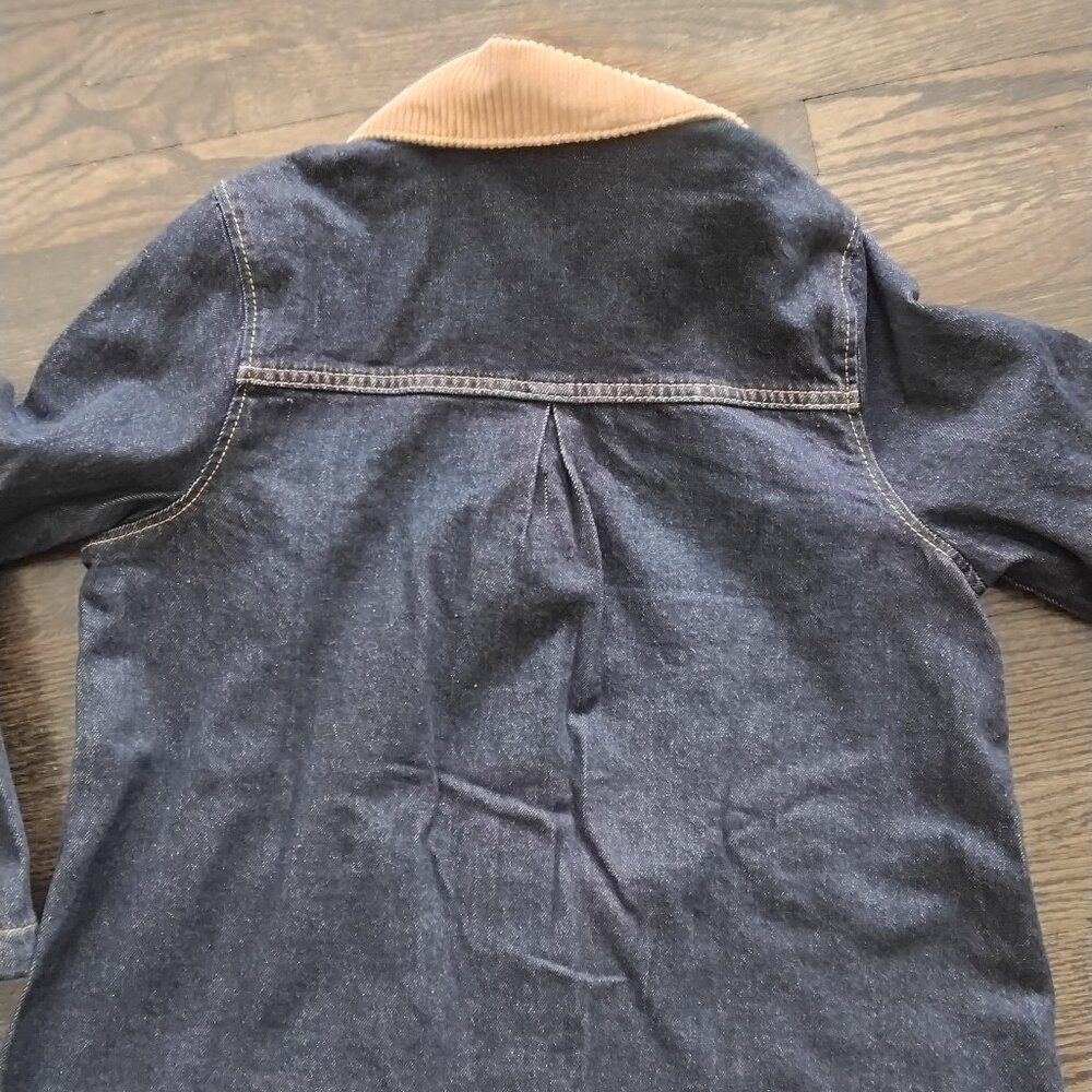 Hm Navy denim girls jacket with beige corduroy collar - Picture 3 of 3